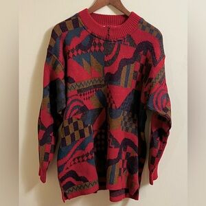 Vintage Saddle Club Opening 80s 90s Tunic Sweater EU 52 2XL Eclectic Grandpa